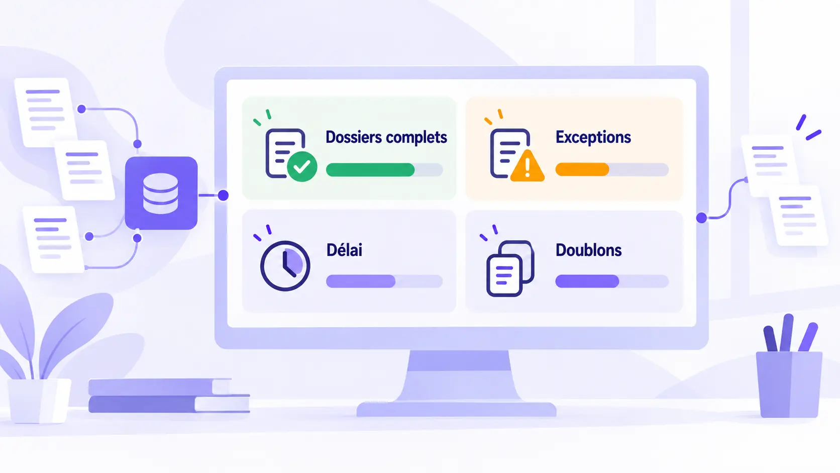 Tableau de bord des indicateurs d’un flux documentaire CRM