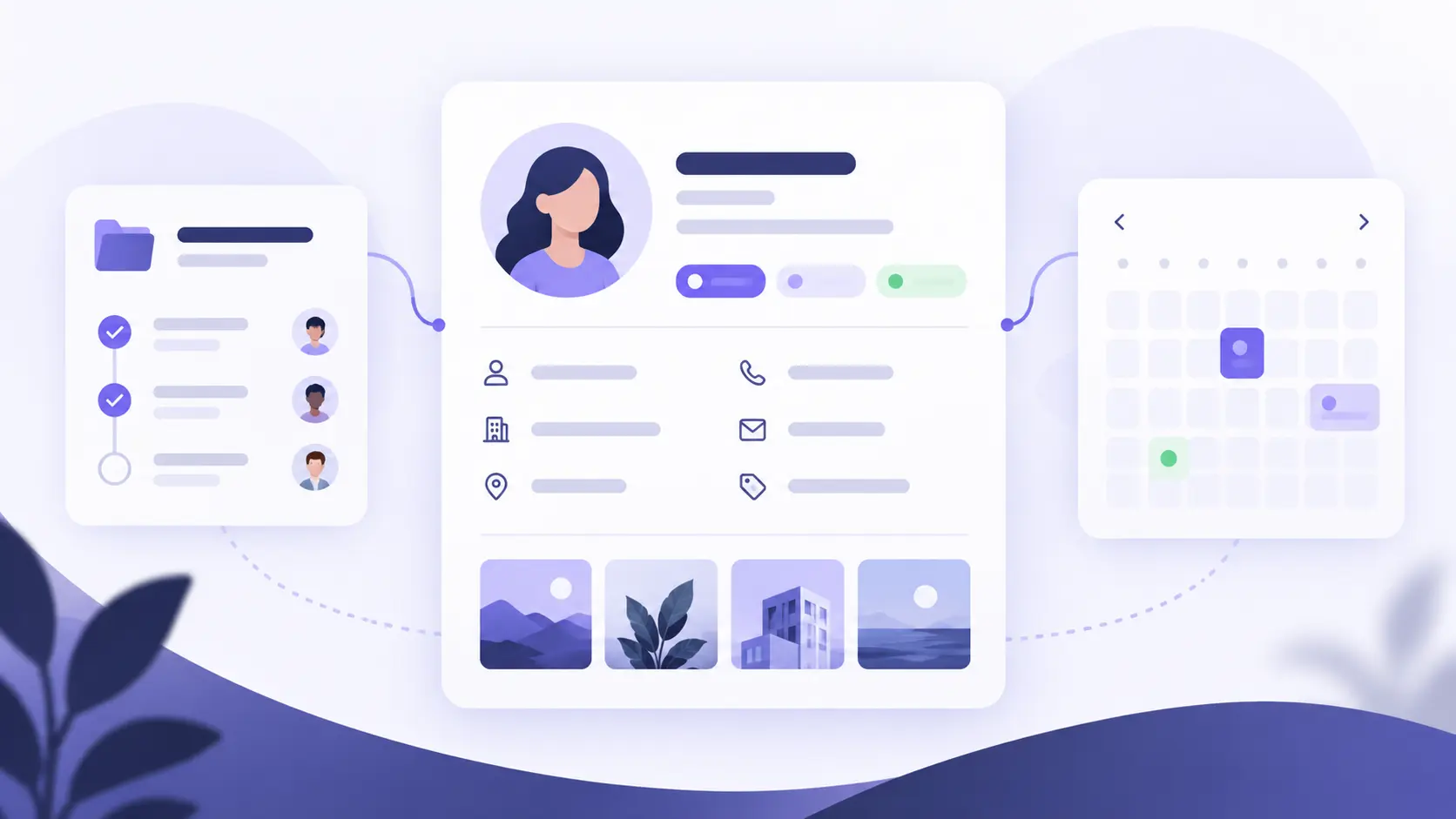 Fiche CRM structurée autour des données utiles au suivi client